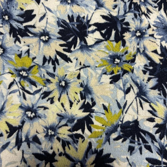 J Jill Womens Floral Blouse Long Sleeve Button Down Blue Yellow Size XL - Picture 10 of 10